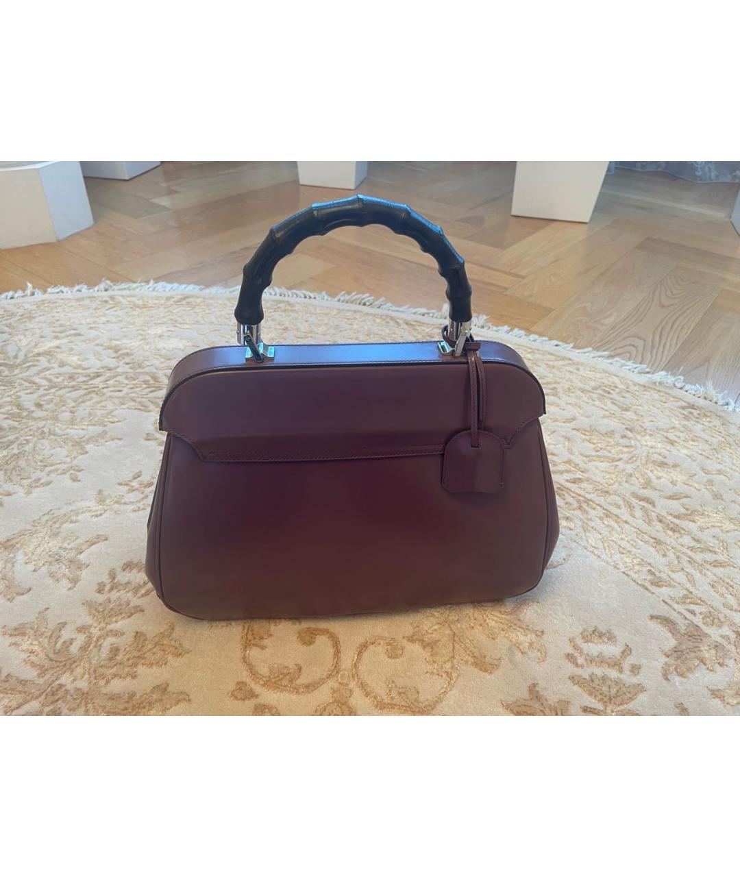 GUCCI Фиолетовая кожаная сумка с короткими ручками, фото 3
