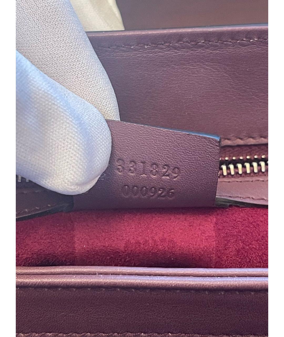 GUCCI Фиолетовая кожаная сумка с короткими ручками, фото 6