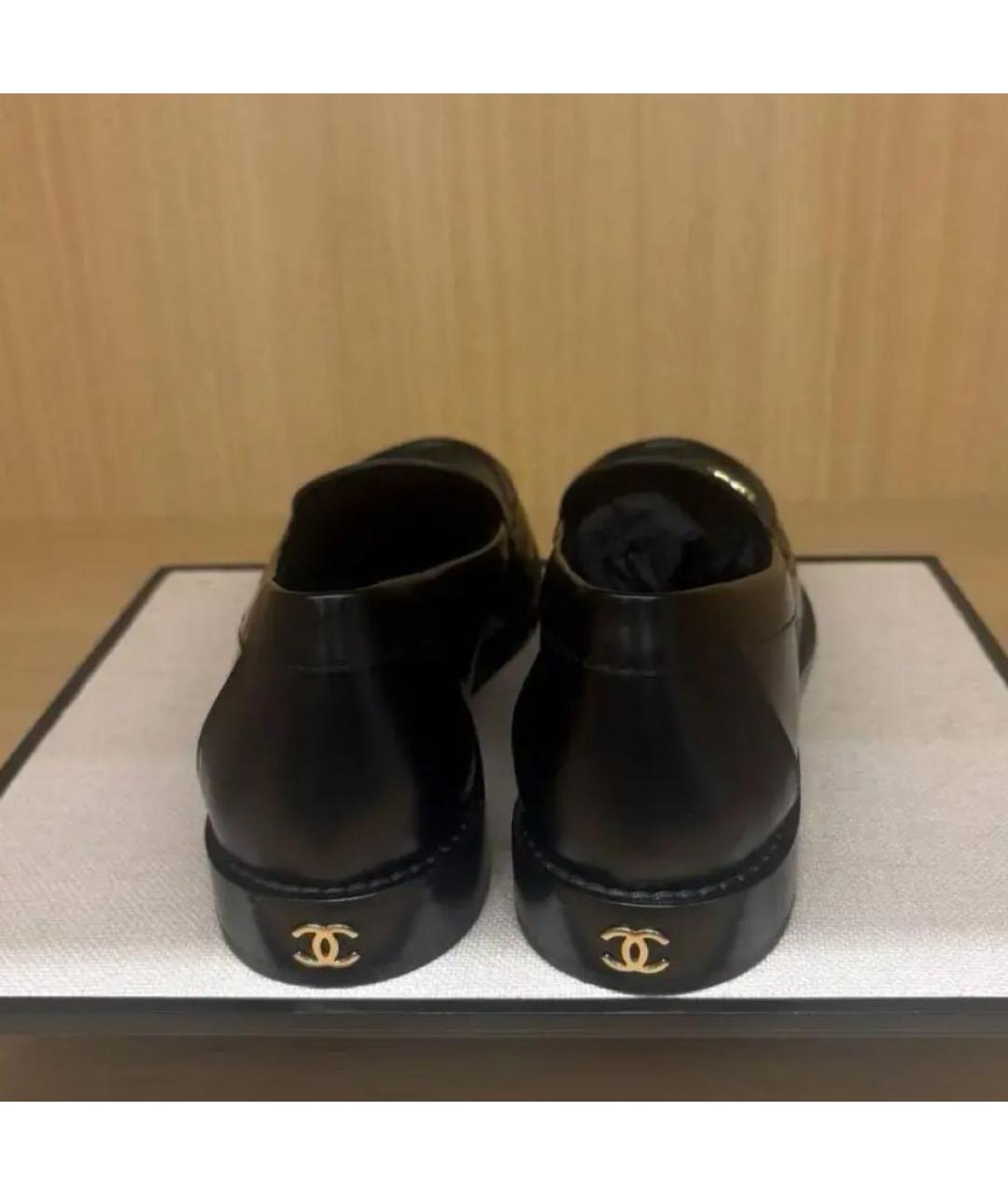 CHANEL Черные кожаные лоферы, фото 3