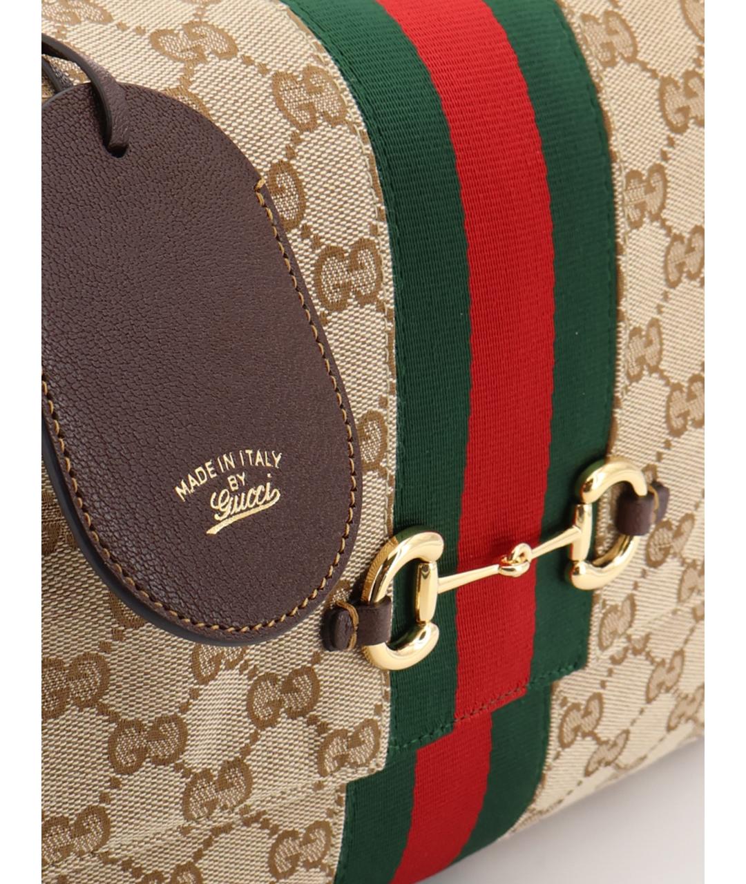 GUCCI Бежевая тканевая сумка тоут, фото 5