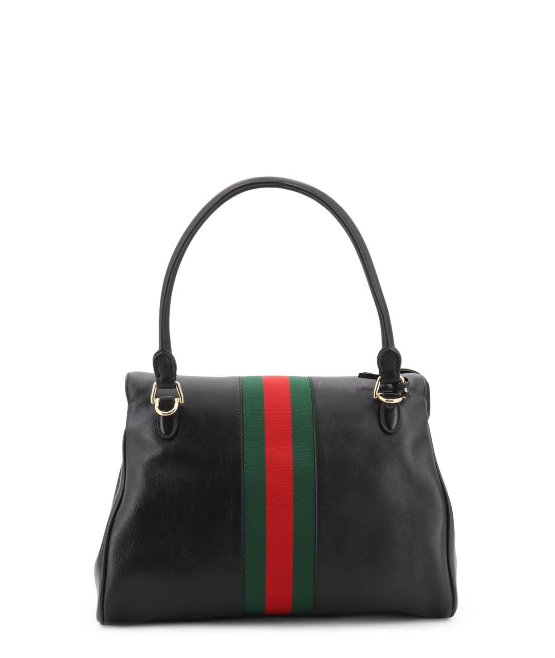 GUCCI Черная кожаная сумка тоут, фото 2