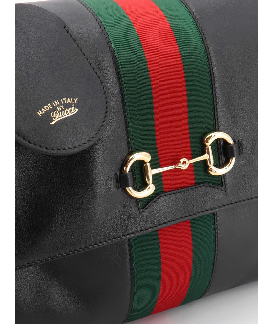 GUCCI Черная кожаная сумка тоут, фото 5