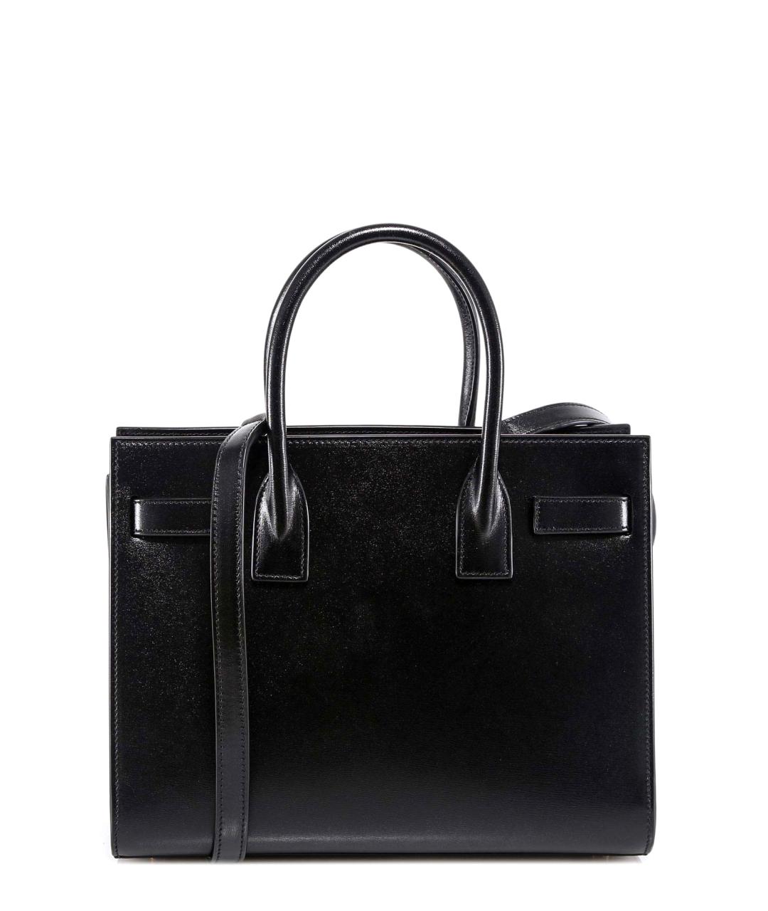 SAINT LAURENT Черная кожаная сумка тоут, фото 2