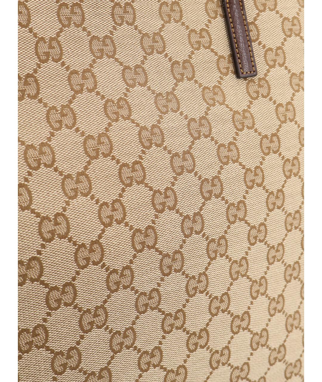 GUCCI Бежевая тканевая сумка тоут, фото 5
