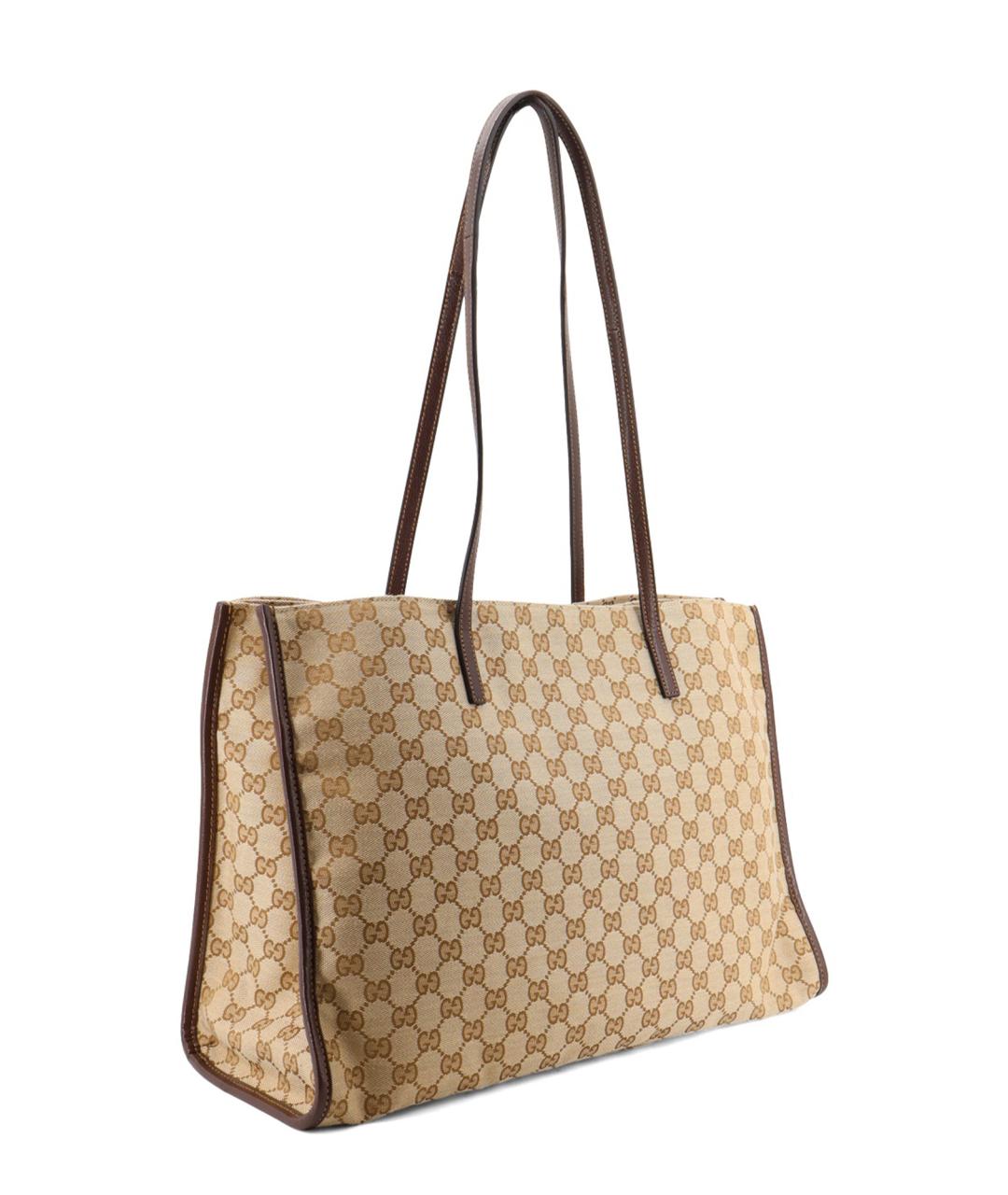 GUCCI Бежевая тканевая сумка тоут, фото 3