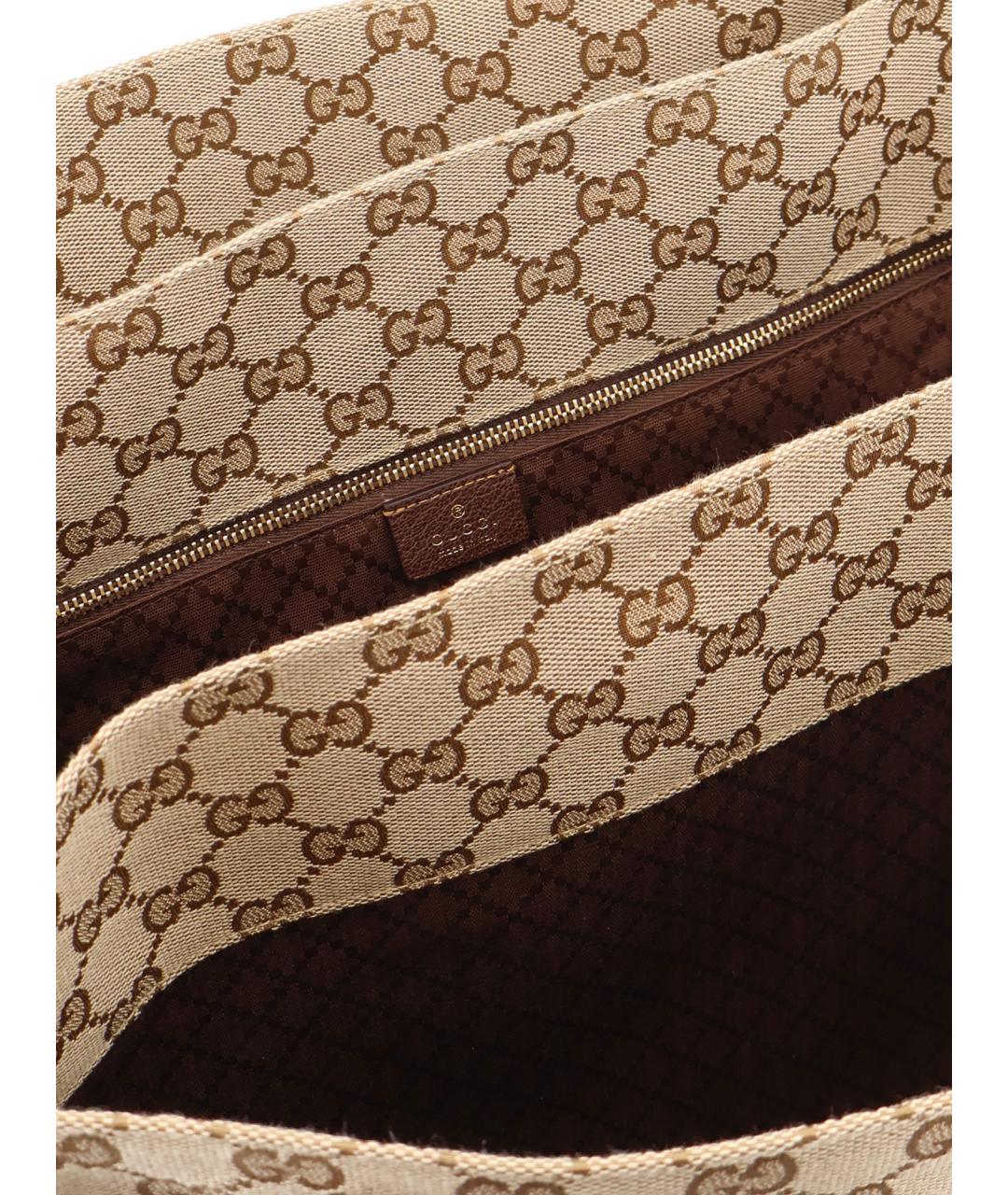 GUCCI Бежевая тканевая сумка тоут, фото 4