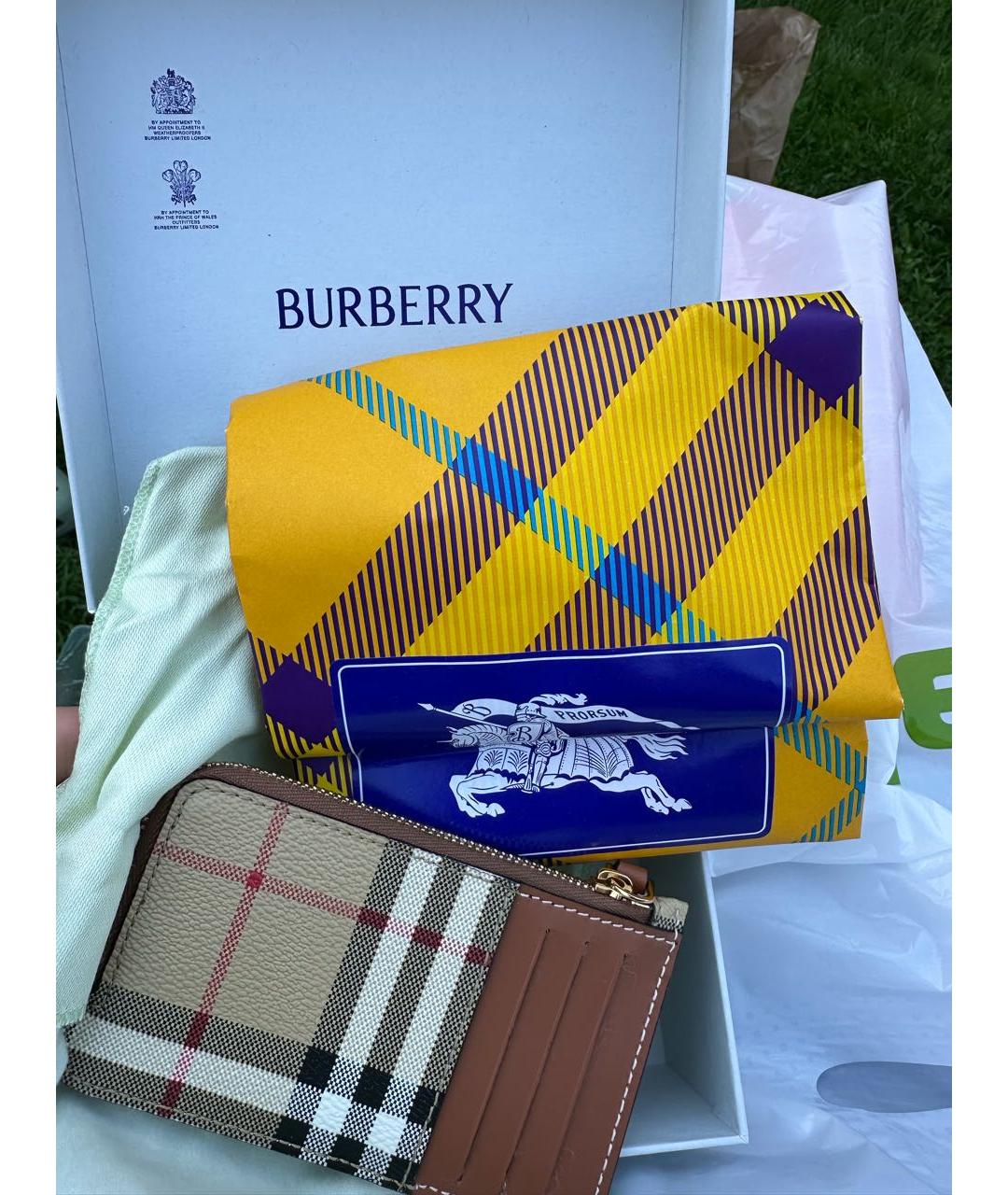 BURBERRY Коричневый полиуретановый кардхолдер, фото 2