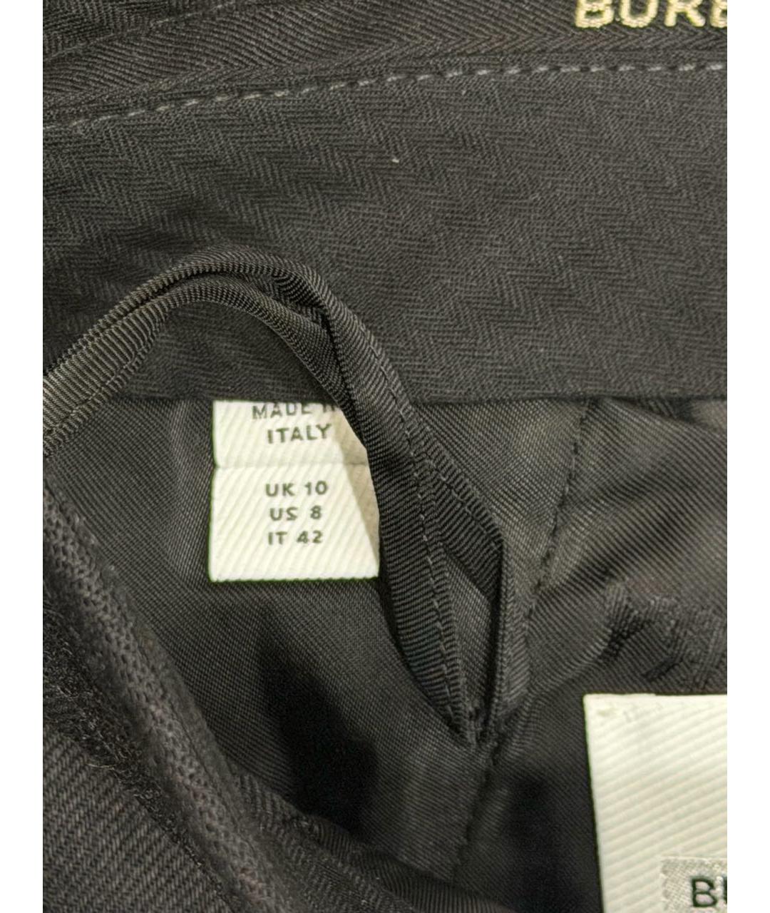 BURBERRY Черные вискозные брюки узкие, фото 5