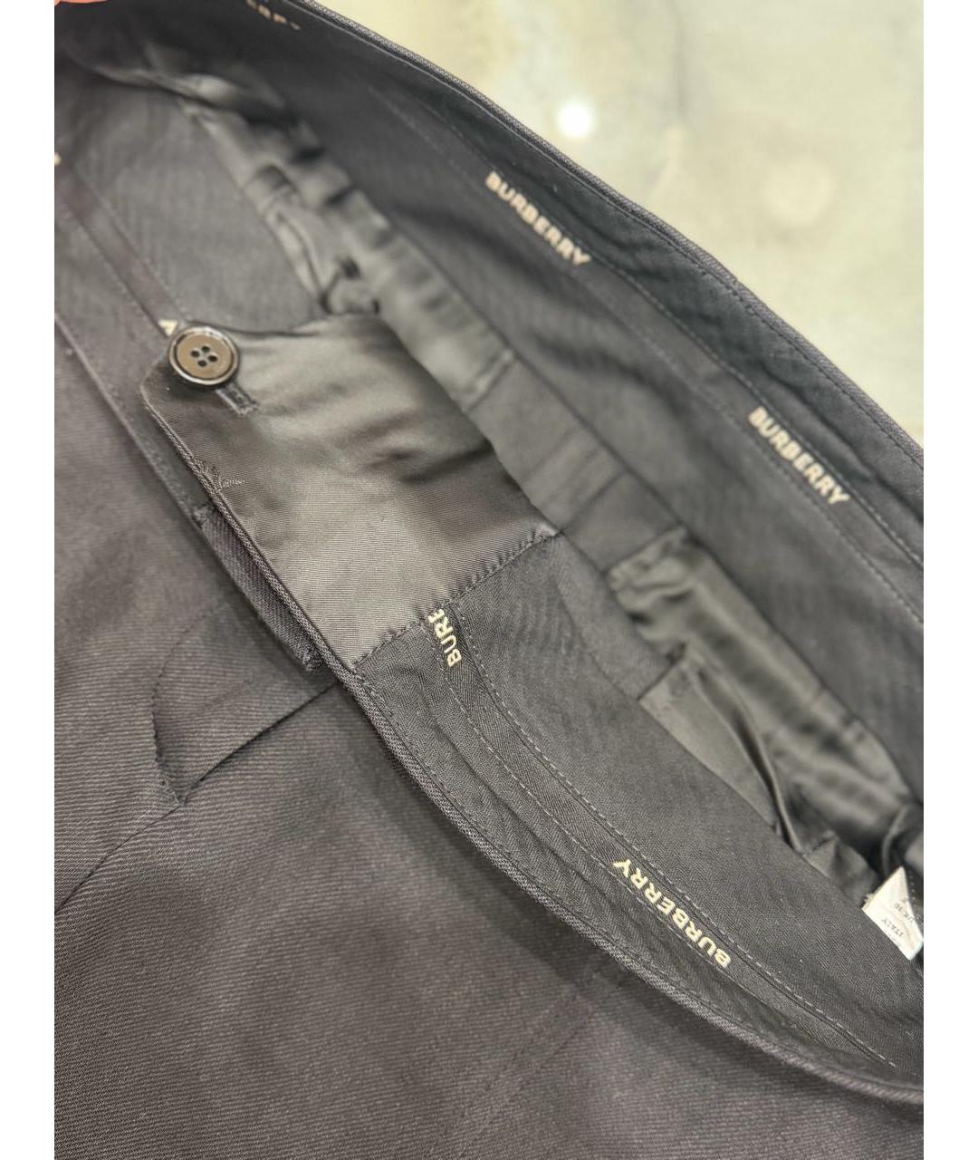 BURBERRY Черные вискозные брюки узкие, фото 4