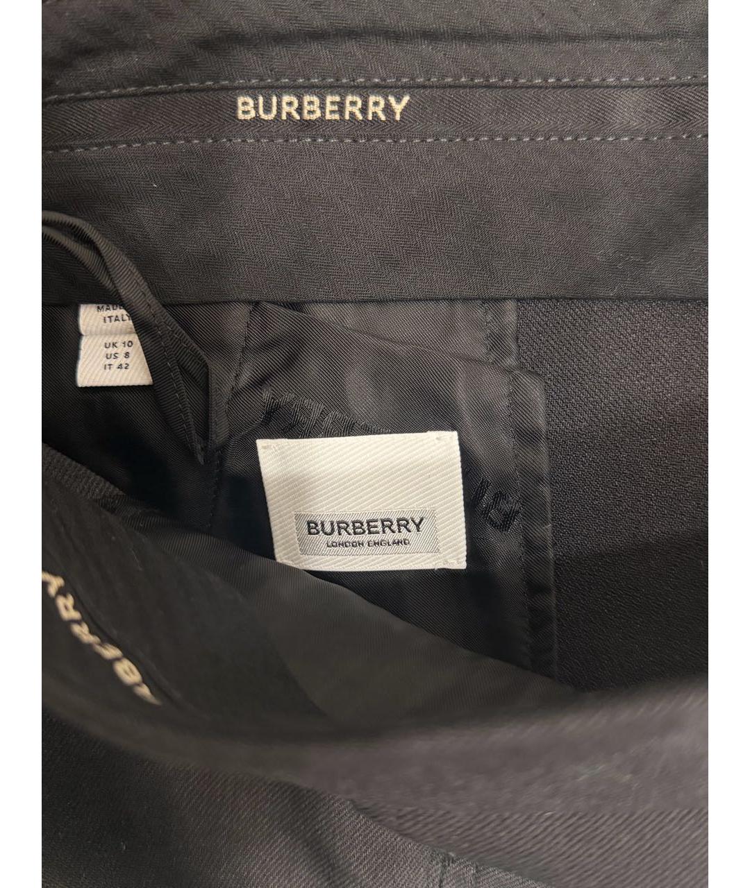 BURBERRY Черные вискозные брюки узкие, фото 6