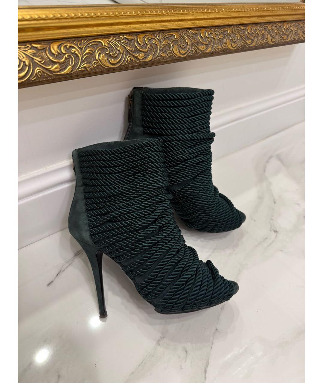BALMAIN Зеленые текстильные босоножки, фото 6