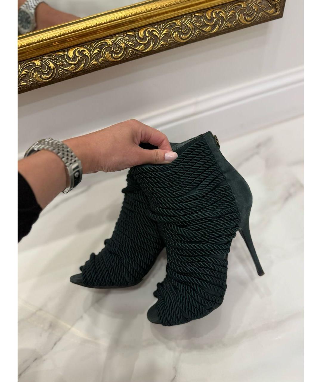 BALMAIN Зеленые текстильные босоножки, фото 4