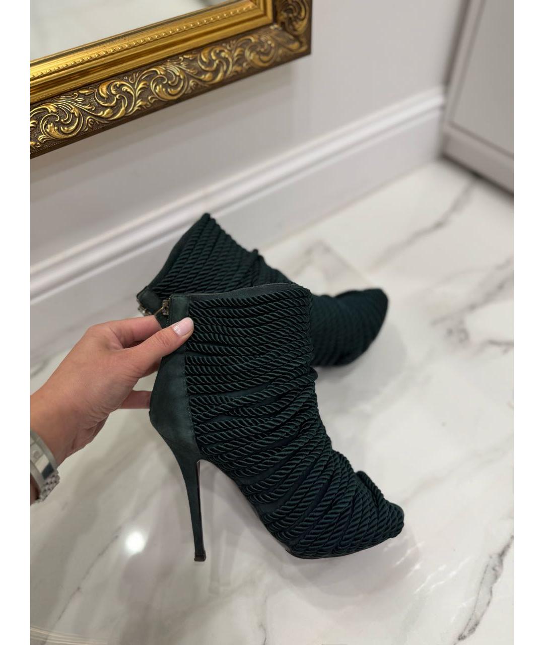 BALMAIN Зеленые текстильные босоножки, фото 2