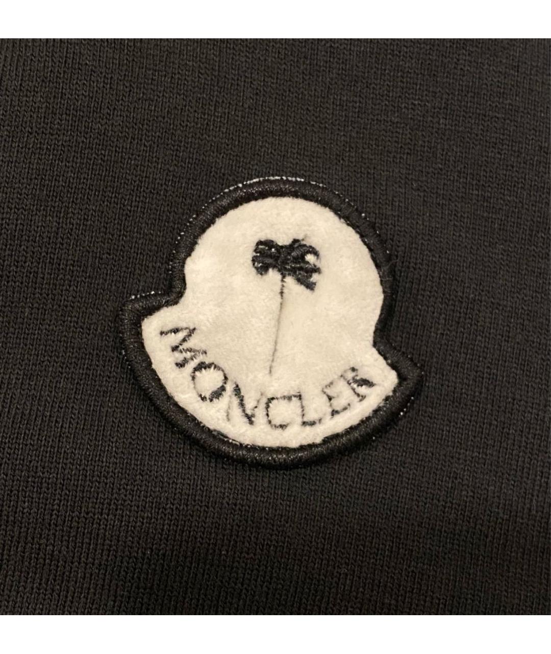 MONCLER Черная хлопковая футболка, фото 4