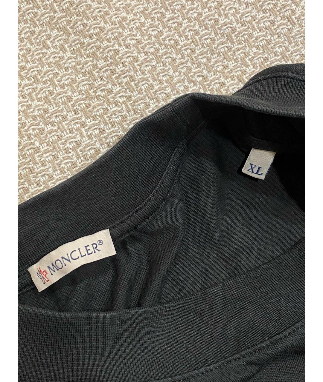 MONCLER Черная хлопковая футболка, фото 5