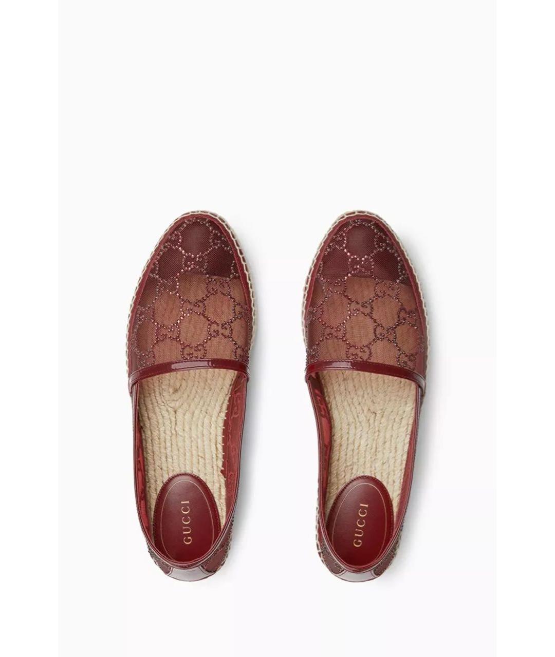 GUCCI Бордовые текстильные эспадрильи, фото 5