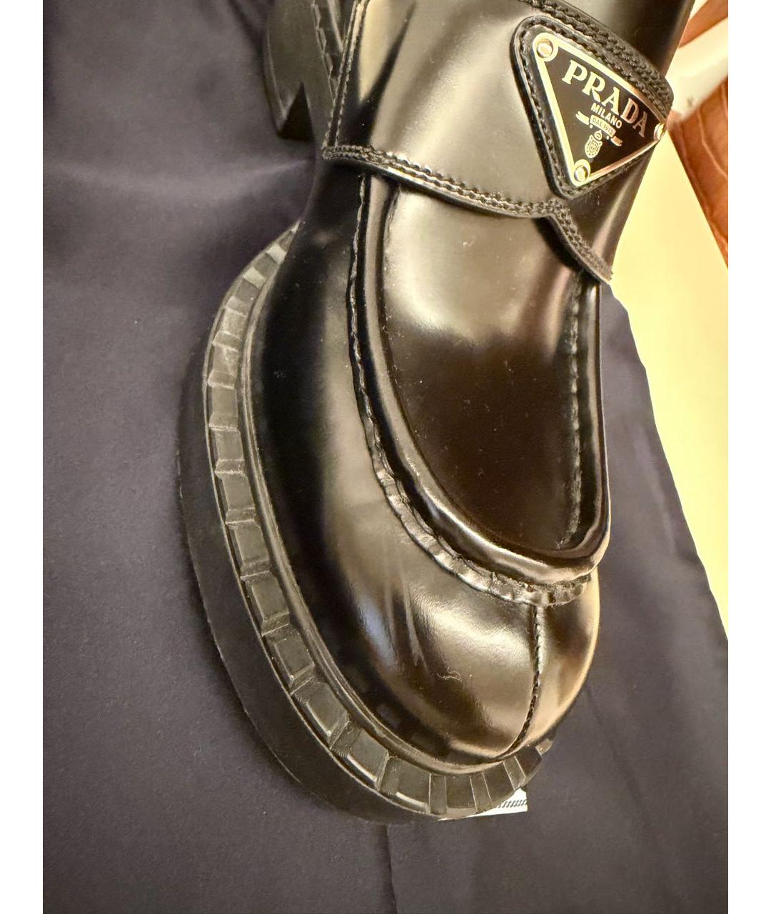PRADA Черные кожаные лоферы, фото 5