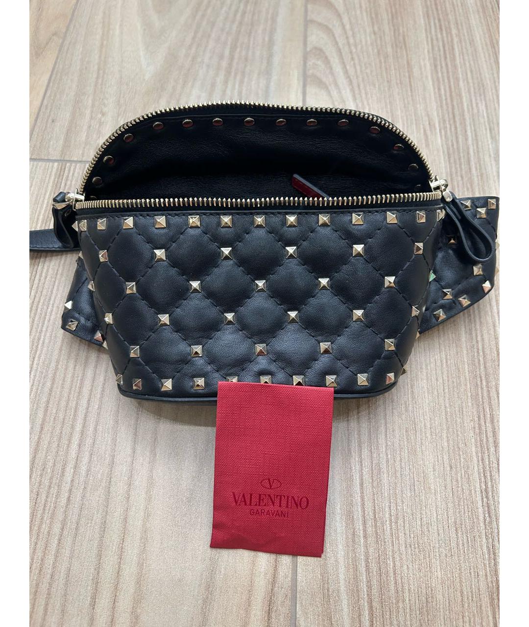 VALENTINO Черная кожаная поясная сумка, фото 7
