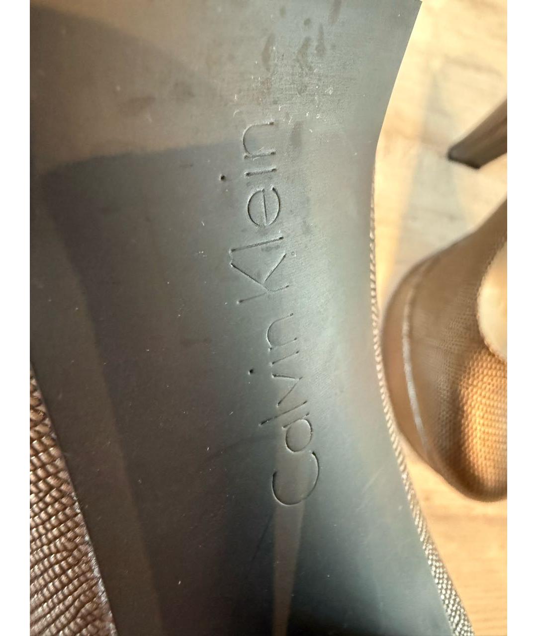 CALVIN KLEIN Антрацитовые кожаные туфли, фото 6