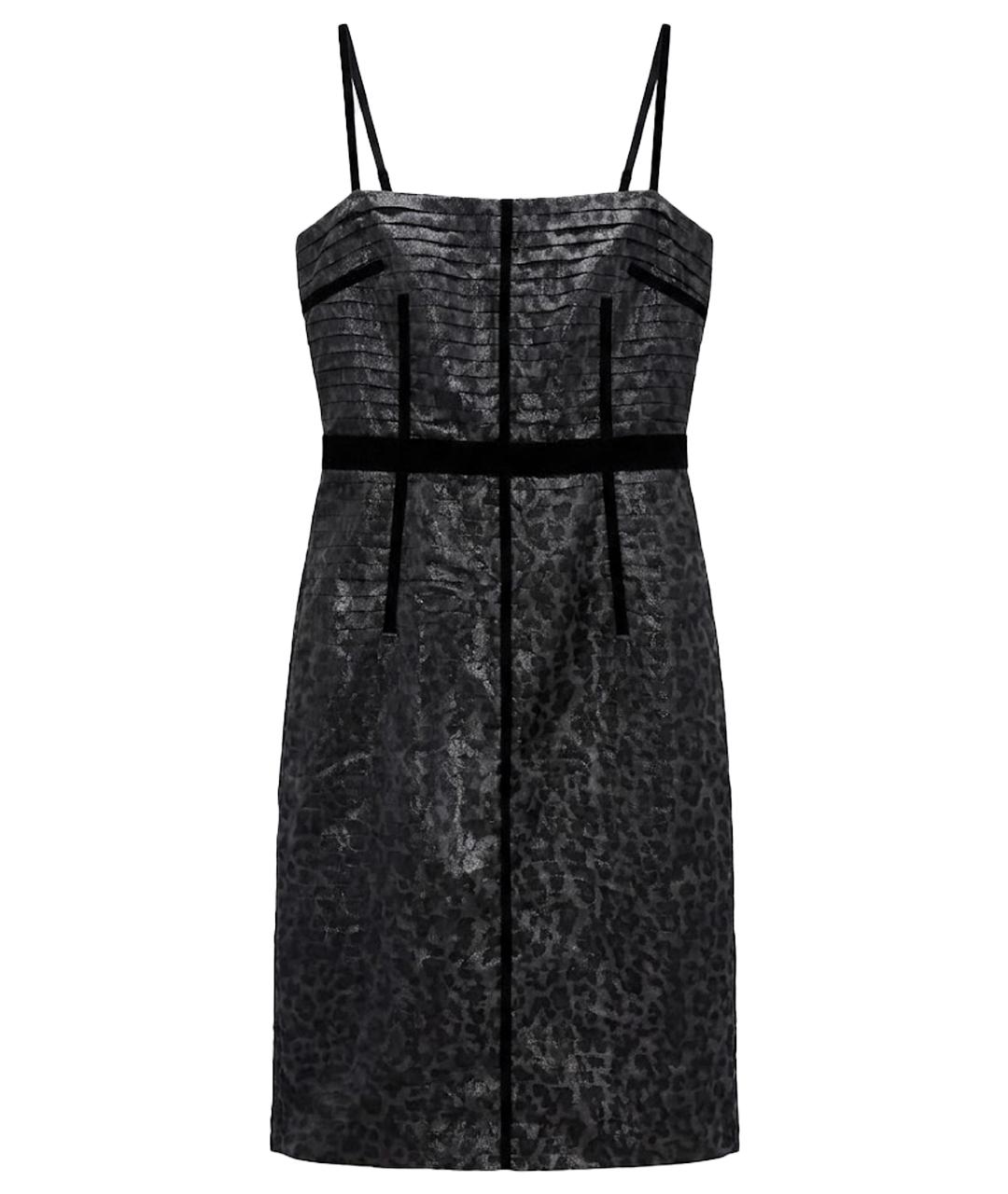DOLCE&GABBANA Антрацитовое шелковое коктейльное платье, фото 1