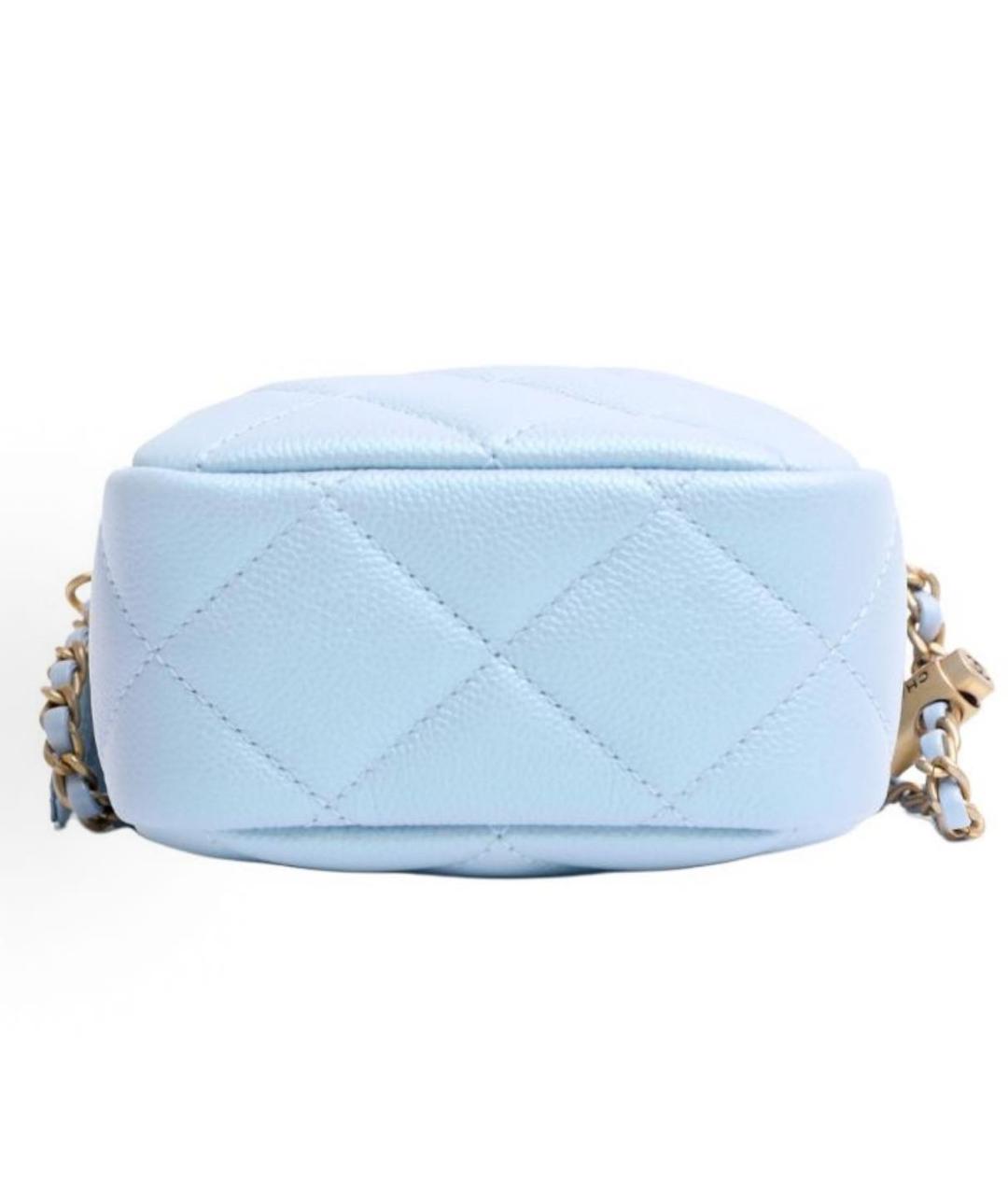 CHANEL Голубая кожаная сумка через плечо, фото 4