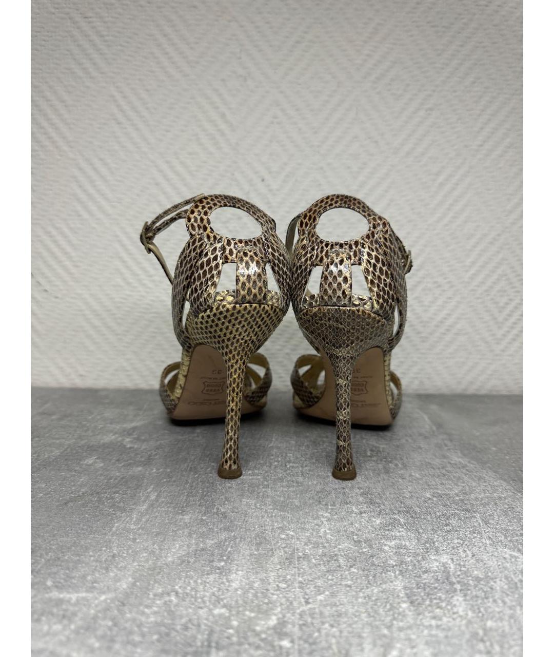 JIMMY CHOO Серые кожаные босоножки, фото 4