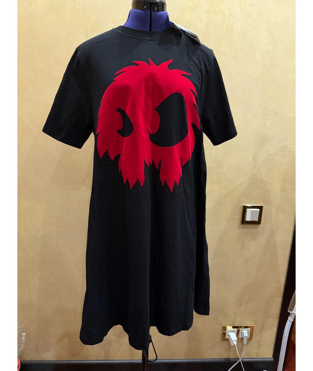 MCQ ALEXANDER MCQUEEN Черное хлопковое повседневное платье, фото 9