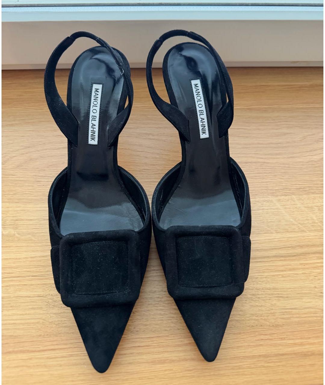 MANOLO BLAHNIK Черные замшевые туфли, фото 2