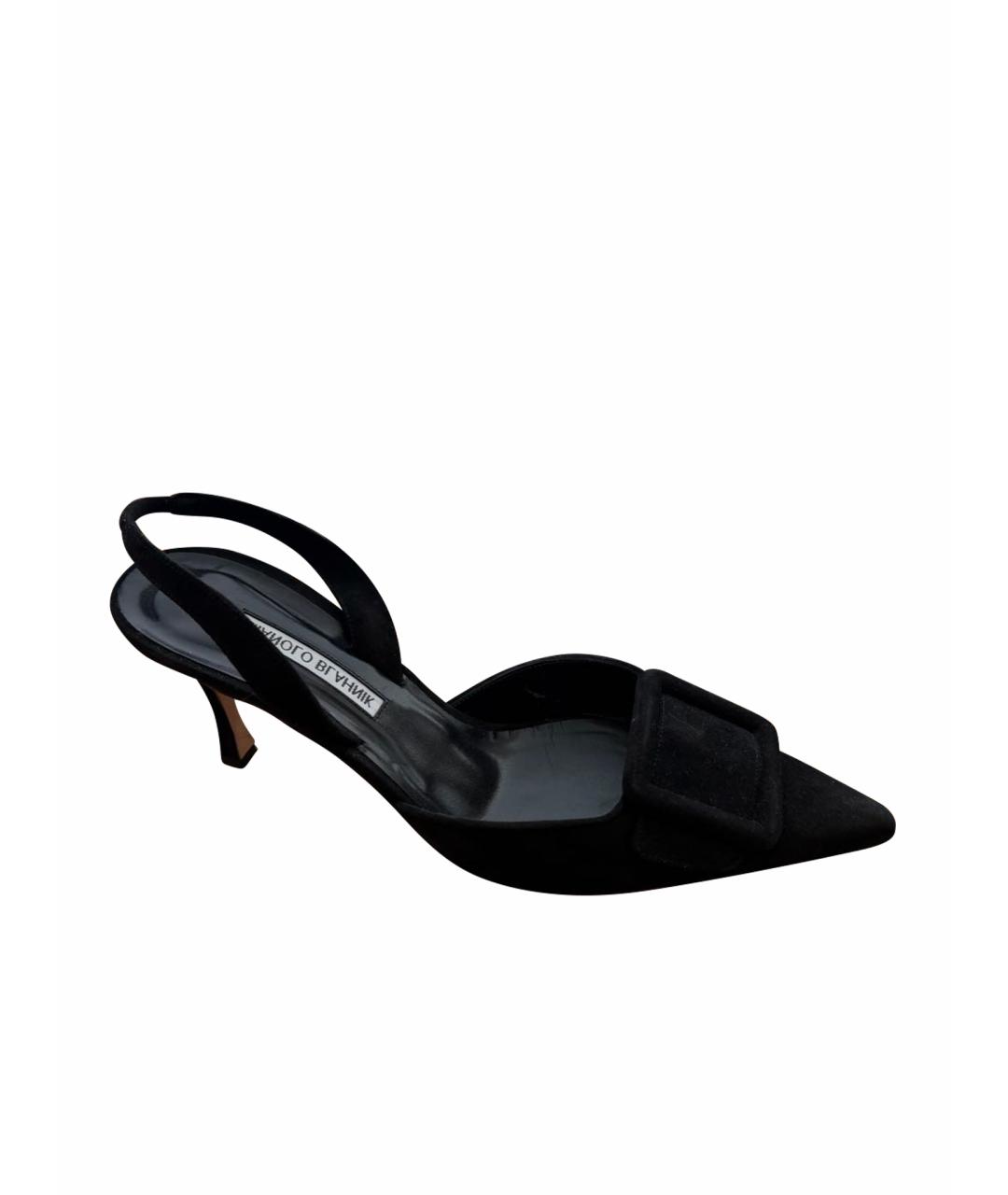 MANOLO BLAHNIK Черные замшевые туфли, фото 1