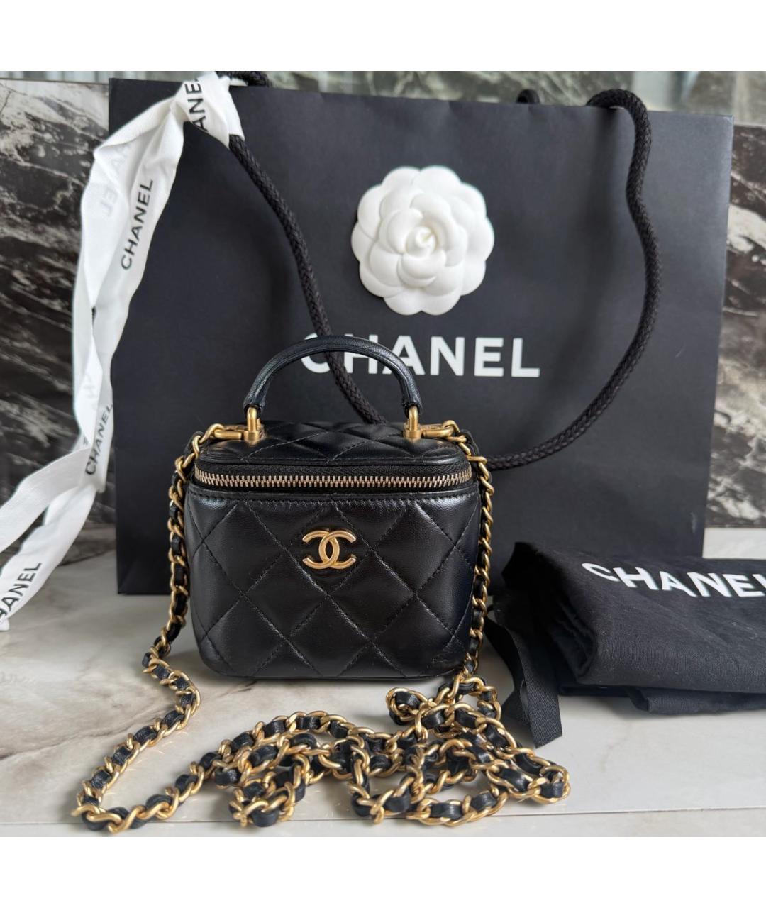 CHANEL Черная кожаная сумка через плечо, фото 2