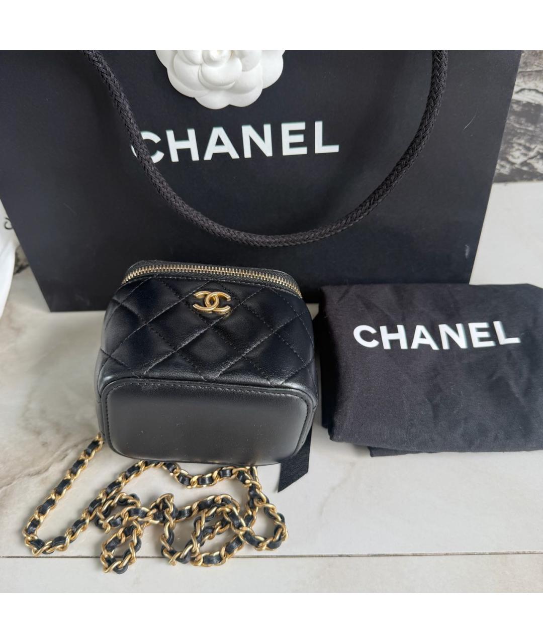 CHANEL Черная кожаная сумка через плечо, фото 4