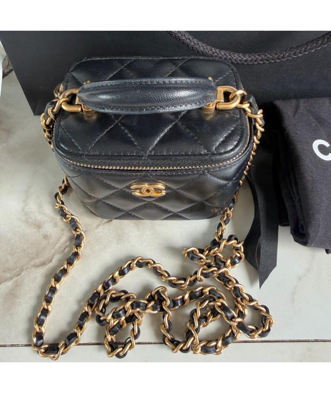 CHANEL Черная кожаная сумка через плечо, фото 3