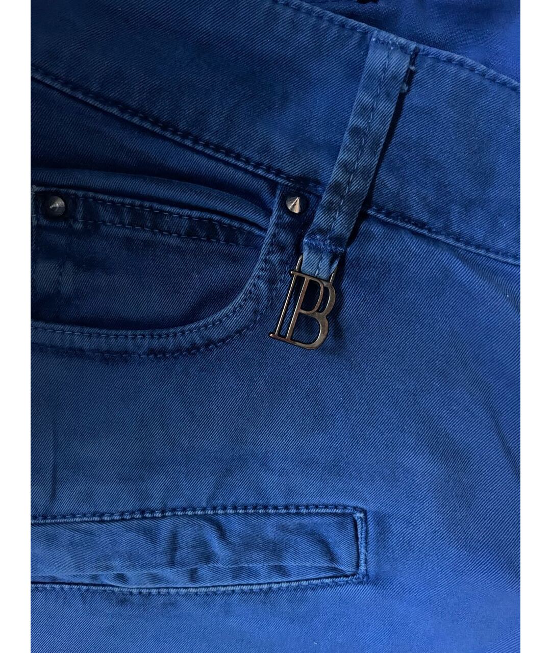BALMAIN Синие хлопковые джинсы слим, фото 4