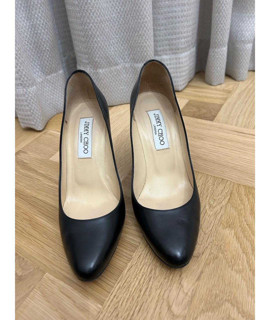 JIMMY CHOO Черные кожаные туфли, фото 2