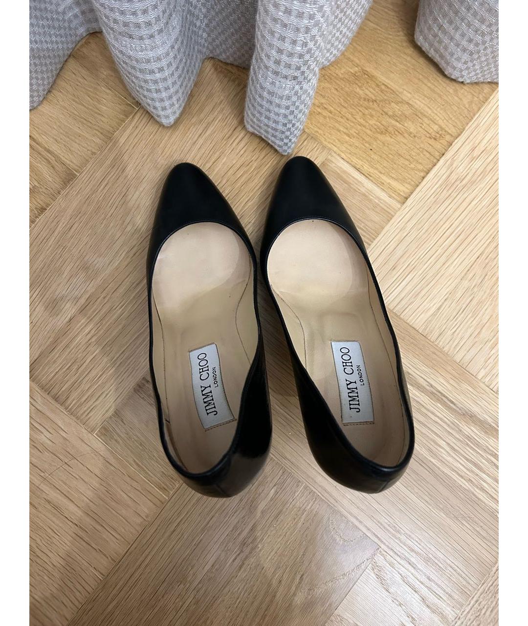 JIMMY CHOO Черные кожаные туфли, фото 3