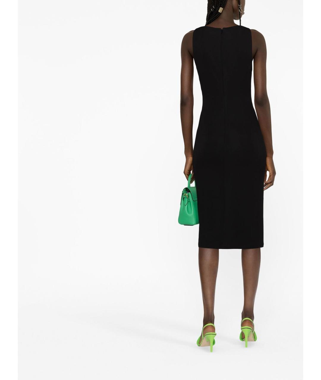 VERSACE Черное вискозное коктейльное платье, фото 3