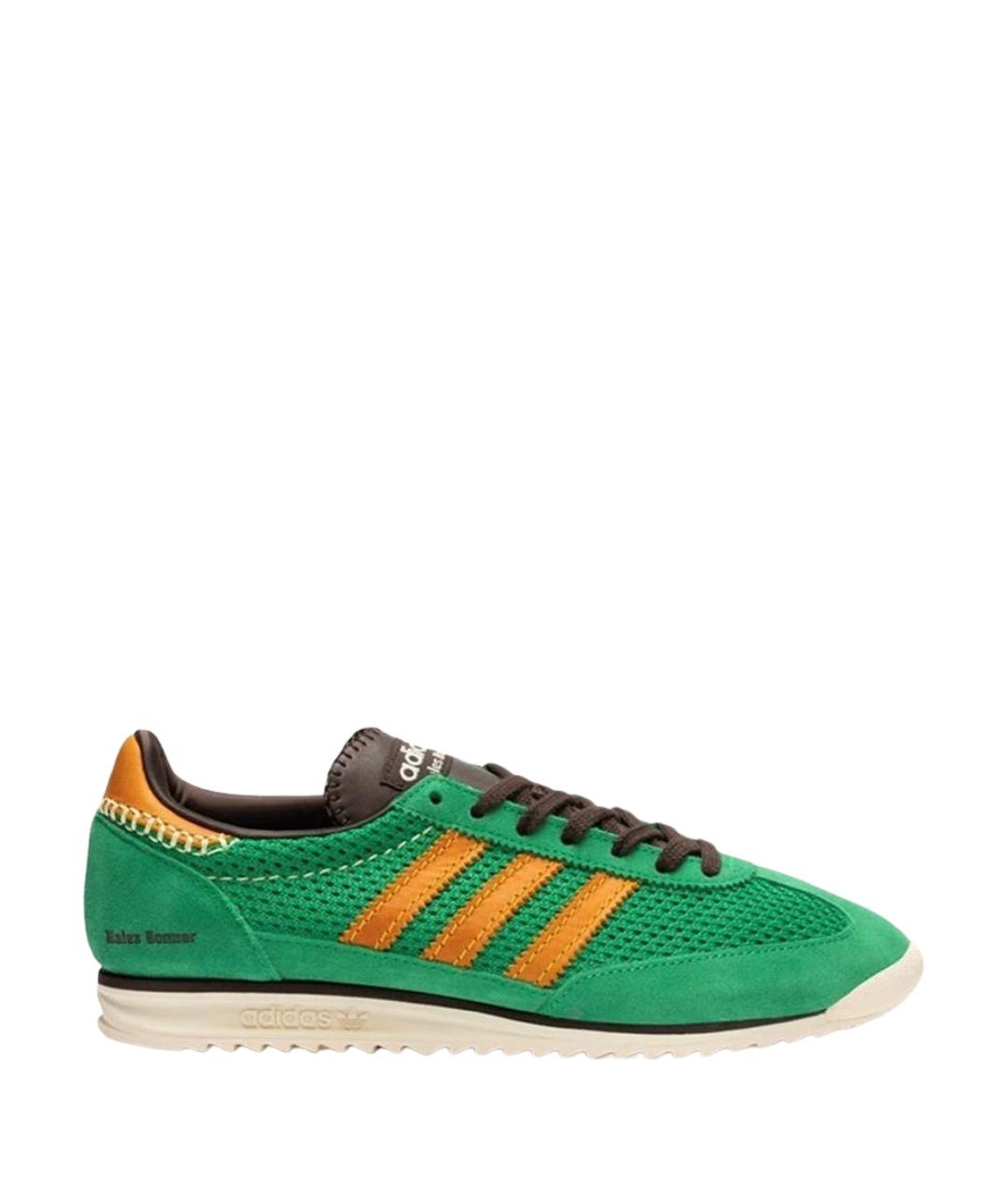 ADIDAS Зеленые текстильные кеды, фото 1