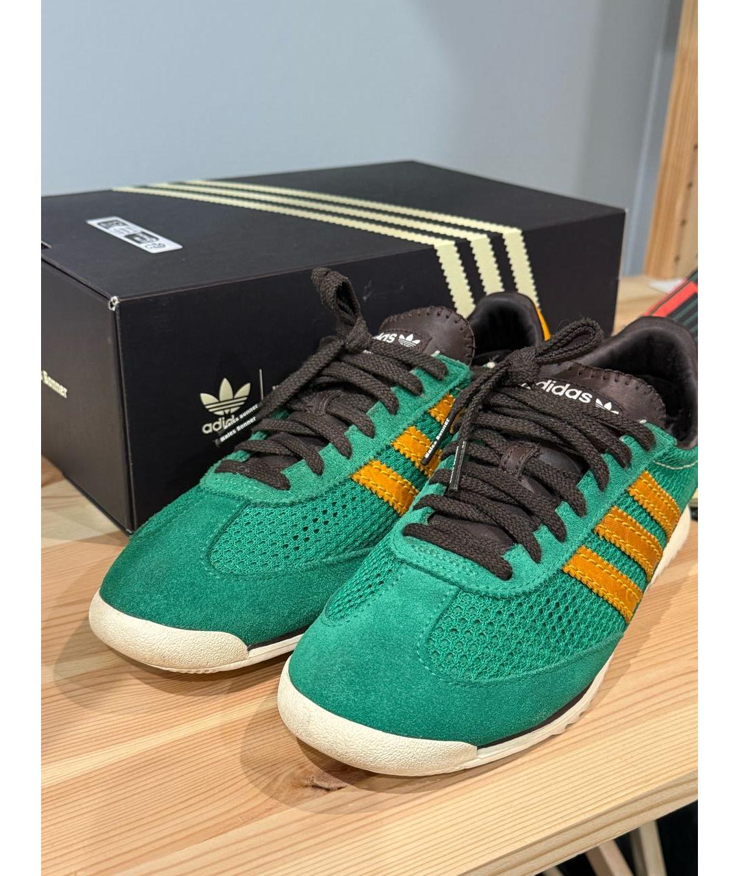ADIDAS Зеленые текстильные кеды, фото 3