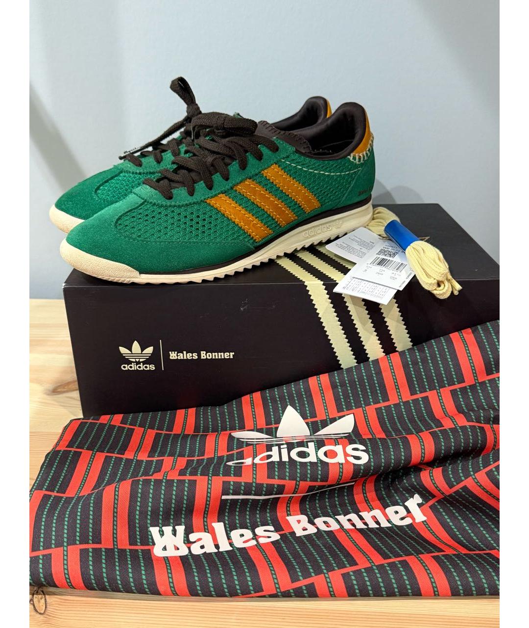 ADIDAS Зеленые текстильные кеды, фото 8