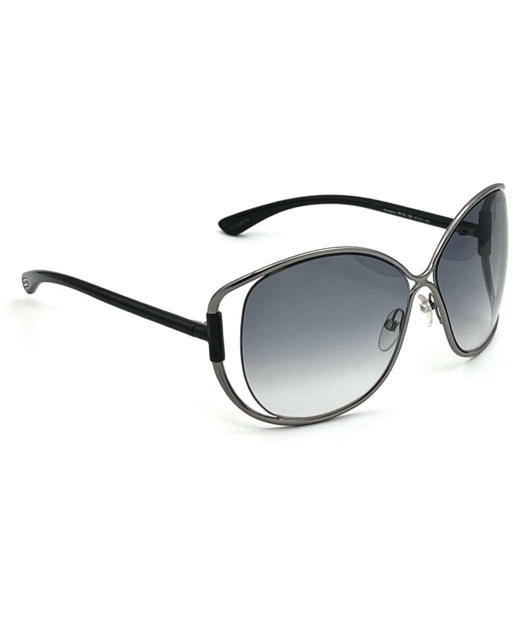 TOM FORD Серые металлические солнцезащитные очки, фото 3