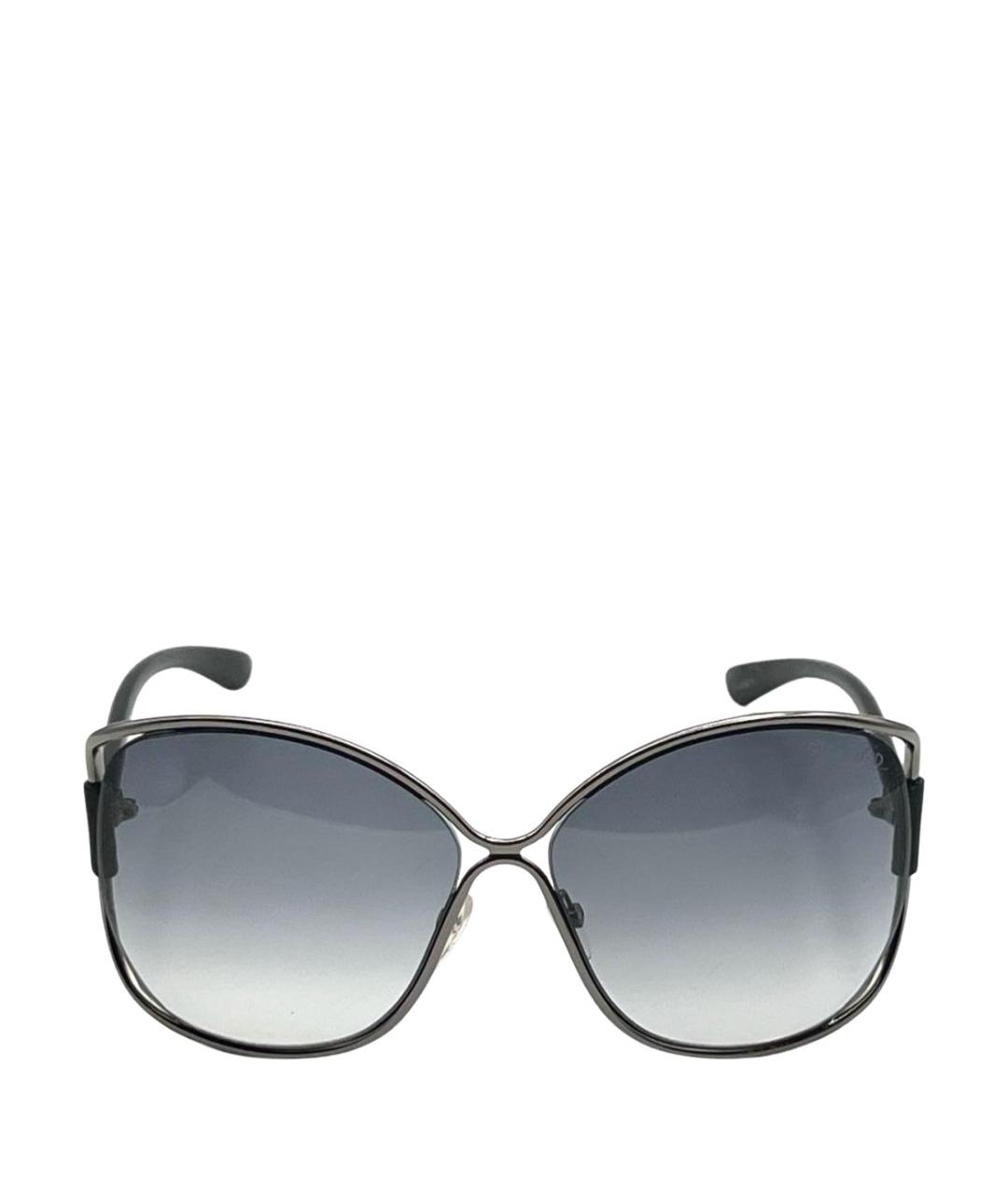 TOM FORD Серые металлические солнцезащитные очки, фото 1