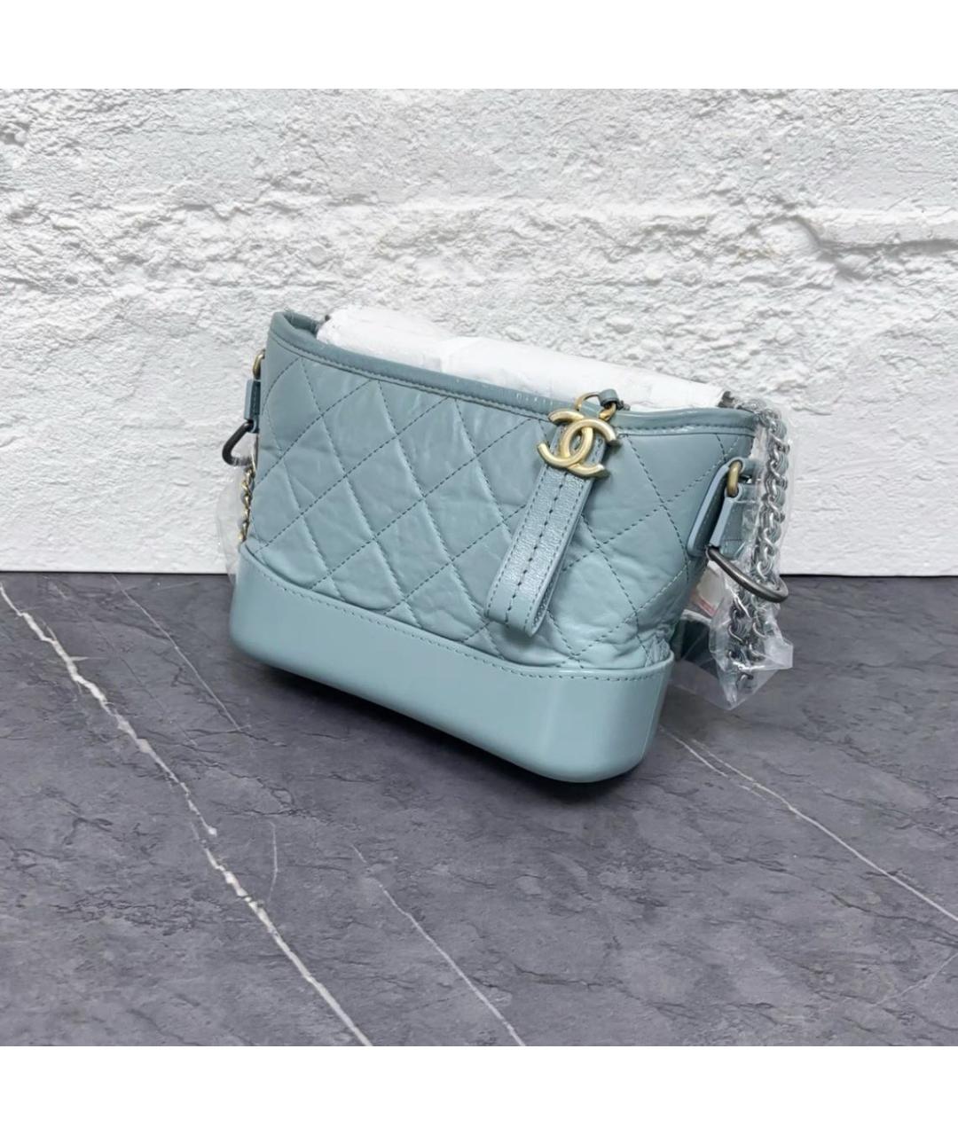 CHANEL Голубая кожаная сумка через плечо, фото 6