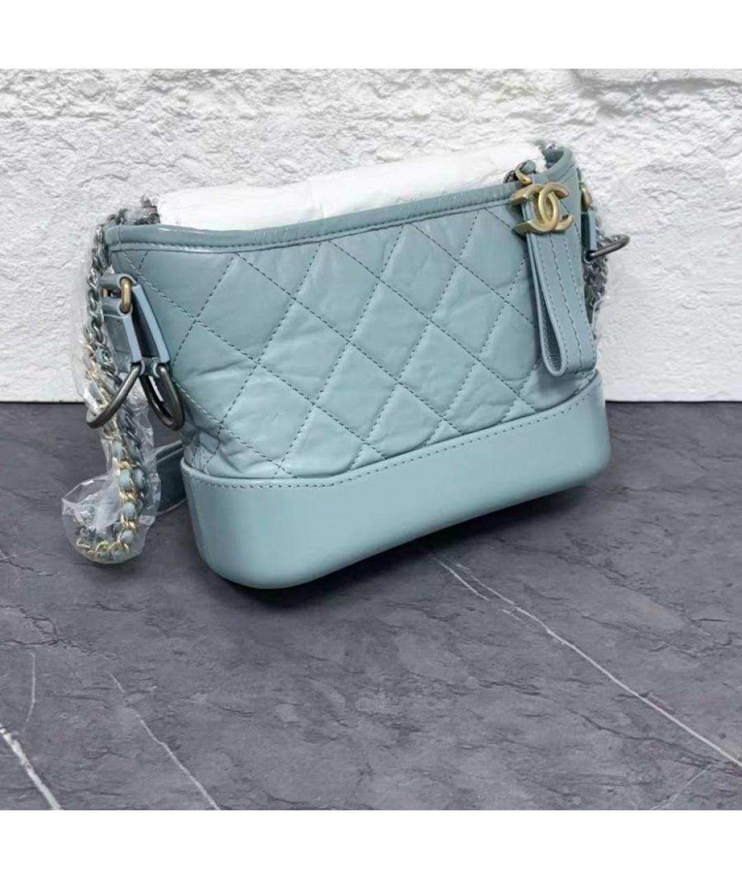 CHANEL Голубая кожаная сумка через плечо, фото 3