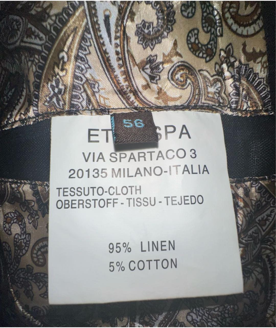 ETRO Черный льняной пиджак, фото 6