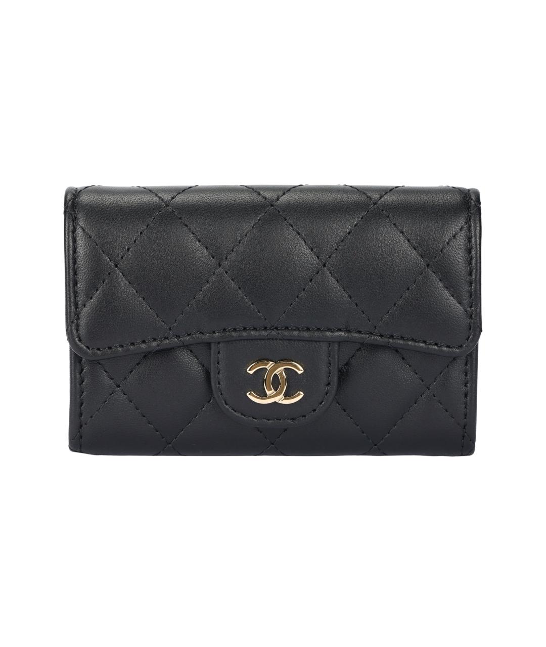 CHANEL Черный кожаный кошелек, фото 1