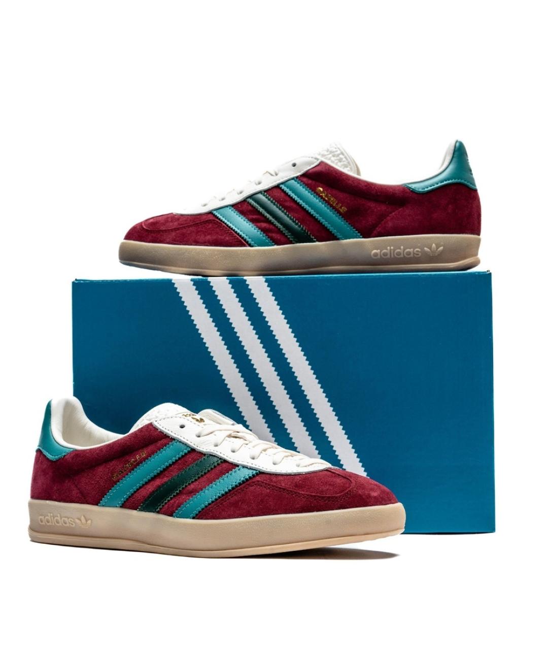 ADIDAS Бордовые замшевые низкие кроссовки / кеды, фото 8
