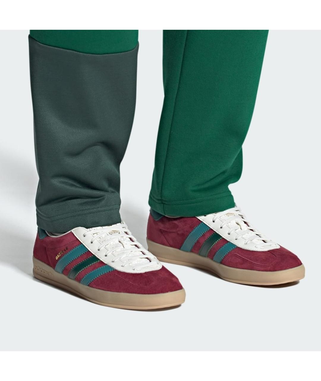 ADIDAS Бордовые замшевые низкие кроссовки / кеды, фото 2