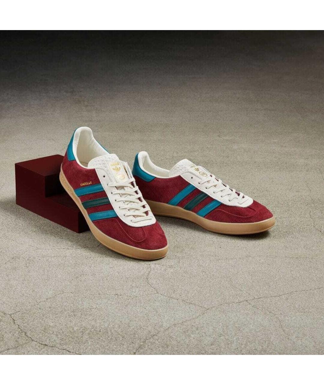 ADIDAS Бордовые замшевые низкие кроссовки / кеды, фото 7