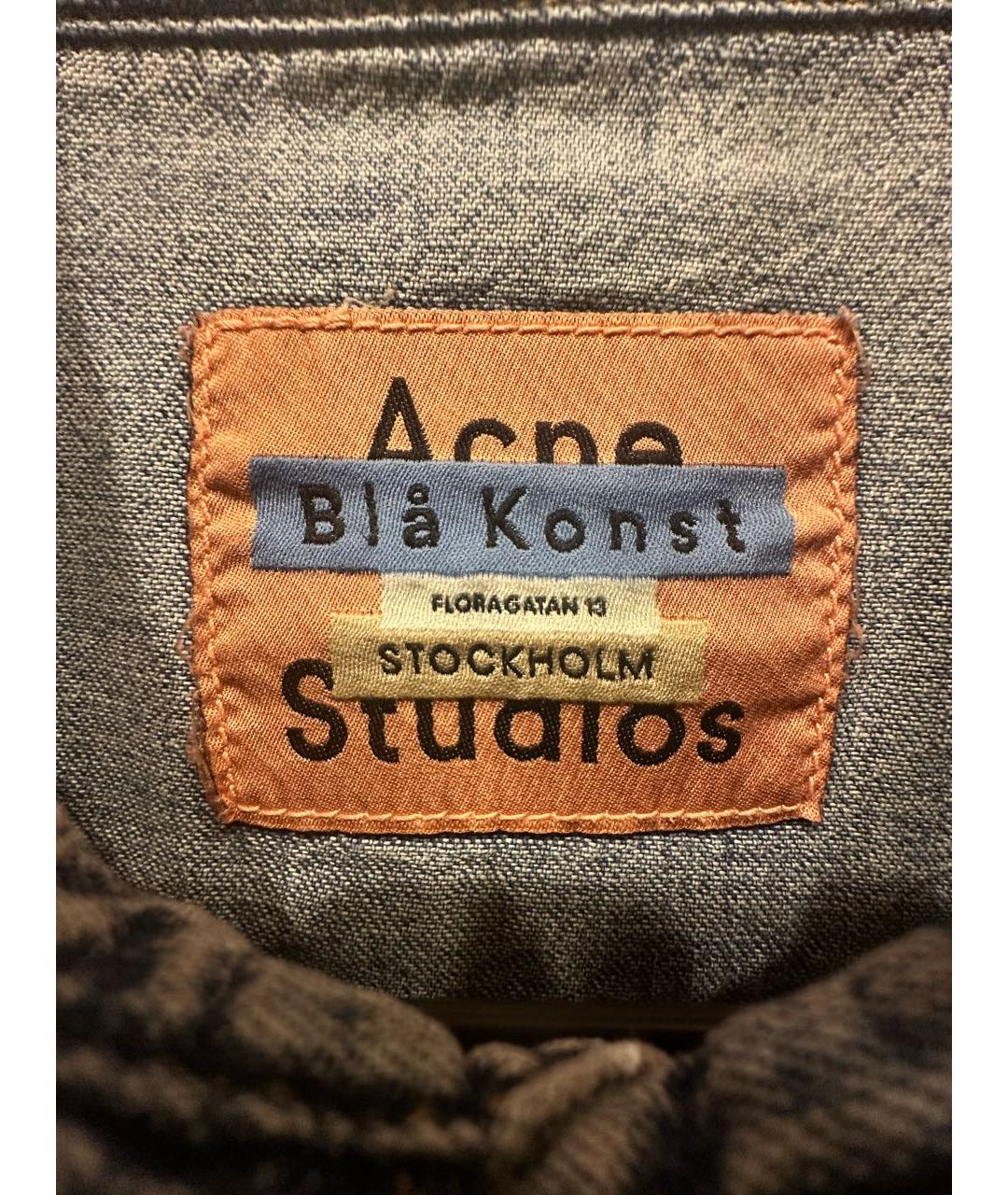 ACNE STUDIOS Голубая хлопковая кэжуал рубашка, фото 3