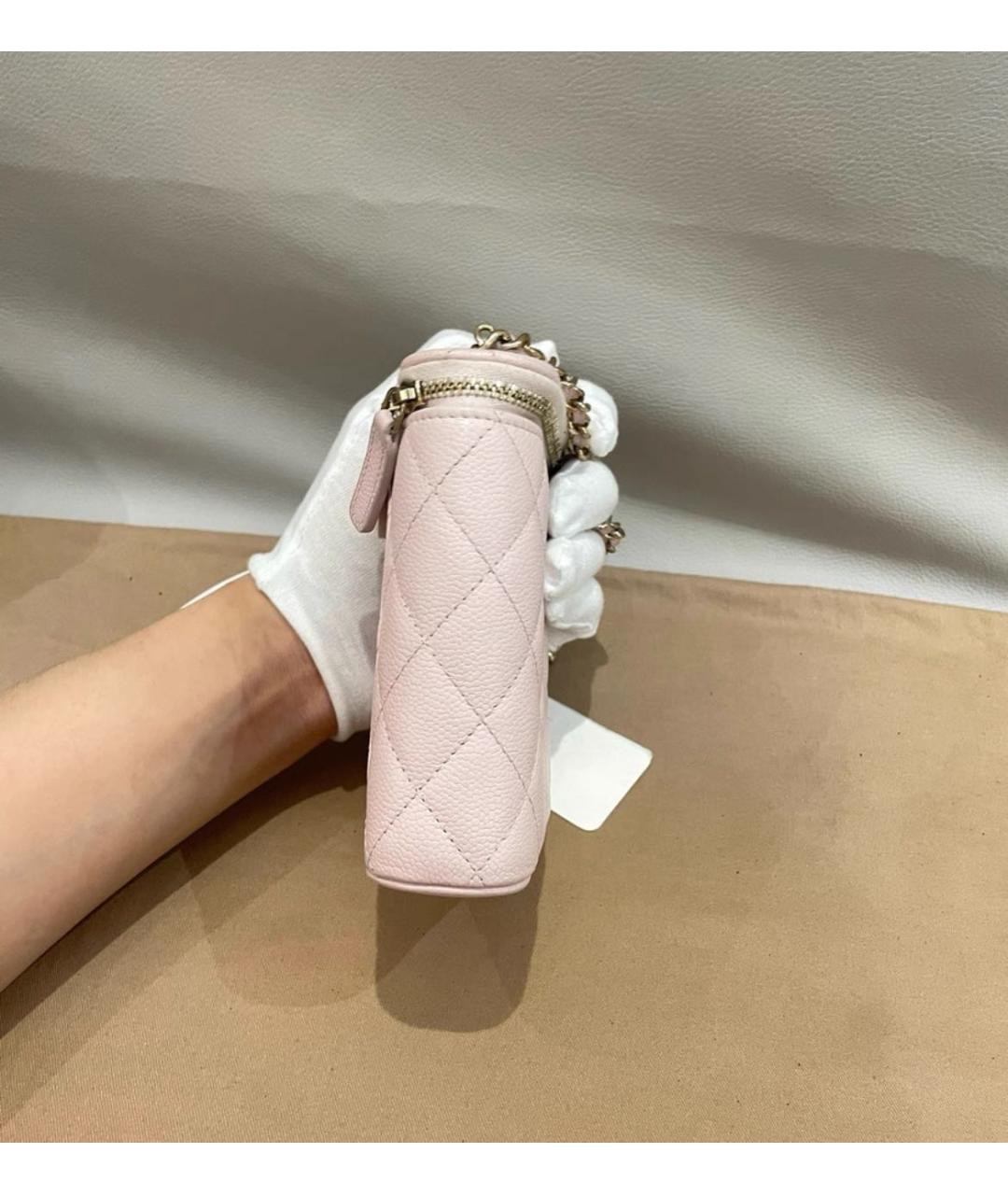 CHANEL Розовая кожаная сумка через плечо, фото 6